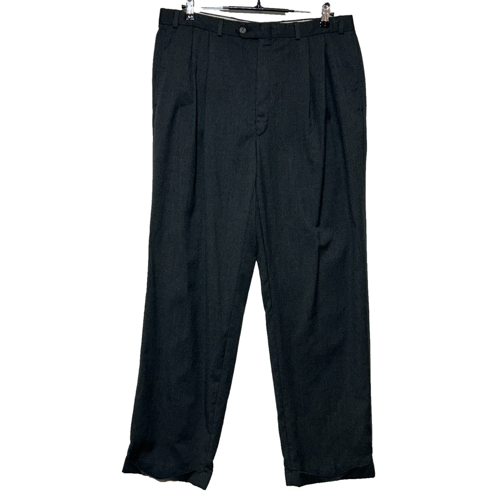 Lauren Ralph Lauren Dress Pants Mens 36x32‎ Gray Wool Pleated Cuffed